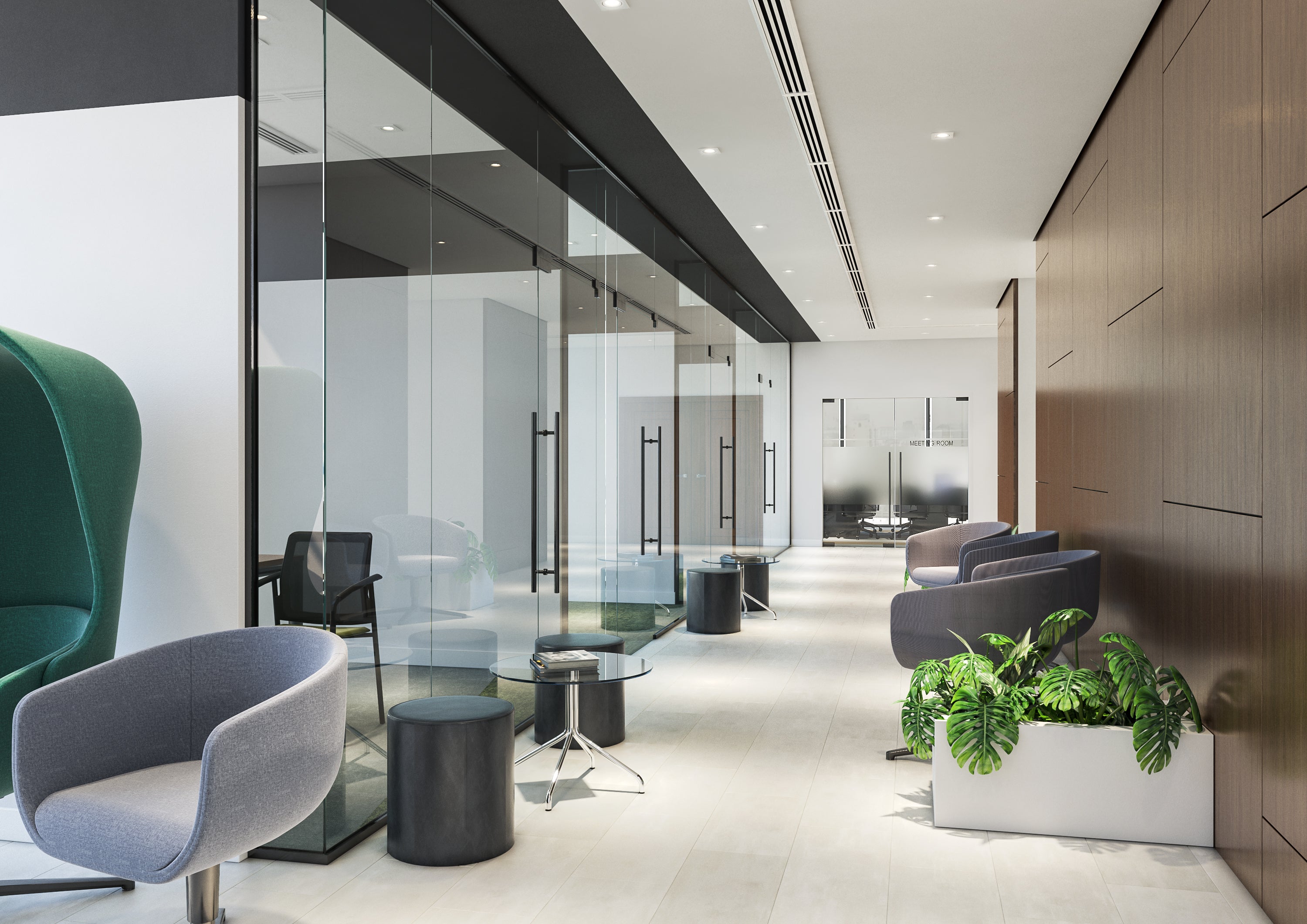 Interior design of a office space by Atelier 21 KSA for the National Dialogue in Saudi Arabia.