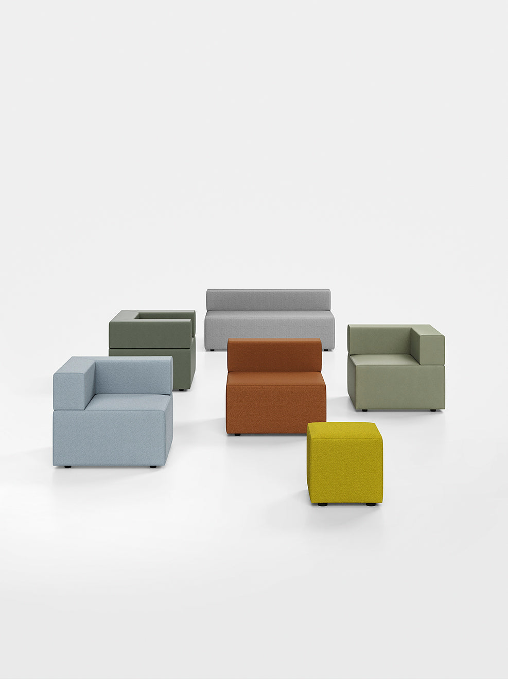 Kudra modular seating by Kastel Italy – a colorful and versatile soft seating system ideal for lobbies, lounges, breakout areas, and collaborative workspaces – available in a range of fabric finishes and modern colors – designed for flexibility and style – distributed by Atelier 21 KSA, Top Interior Fit-out Company in Saudi Arabia and Riyadh. كدرا من كاستل إيطاليا – نظام جلسات مرن وأنيق بألوان عصرية وجودة عالية، مقدم من مفن الرسام، أفضل شركة تصميم داخلي وتنفيذ مكاتب في السعودية والرياض.