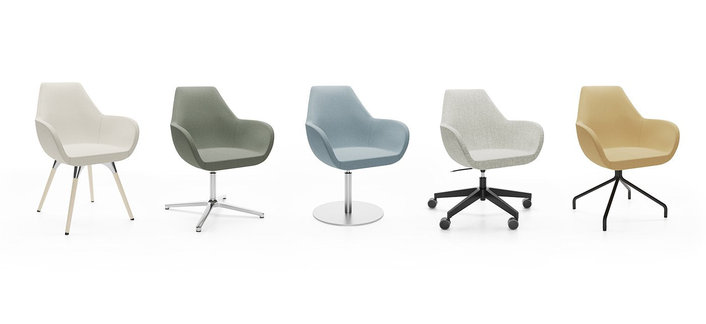 Fan chair by Profim Poland – sleek and timeless design with a curved backrest, slim legs, and customizable upholstery – ideal for conference rooms, meeting areas, and modern offices – available through Atelier 21 KSA, Top Interior Fit-out Company in Saudi Arabia and Riyadh. كرسي فان من Profim بولندا – تصميم أنيق وكلاسيكي بظهر منحني وأرجل رفيعة وخيارات تنجيد متعددة – مثالي لغرف الاجتماعات والمكاتب – مقدم من مفن الرسام، أفضل شركة تصميم داخلي وتشطيب في السعودية والرياض.