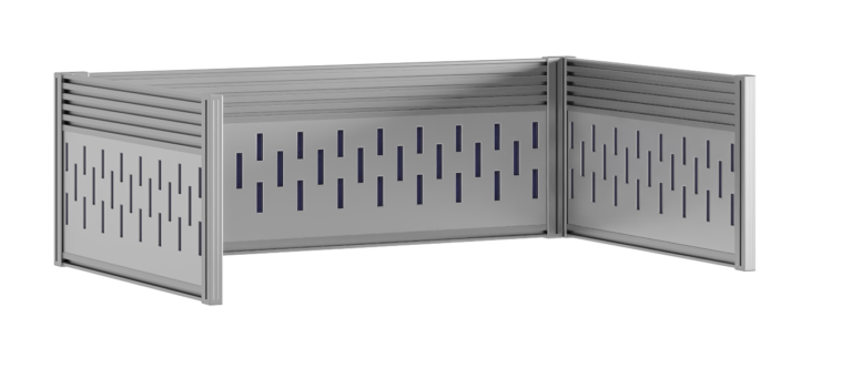 MULTI-RAIL BAR SPLIT SCREEN SYSTEM, WITH ALUMINIUM COVER MESH, FOR 160x80 DESK